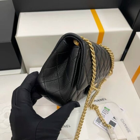 CHANEL Classic Flap CF 23S Shoulder Crossbody Bag Women's Black - Picture 6 of 9